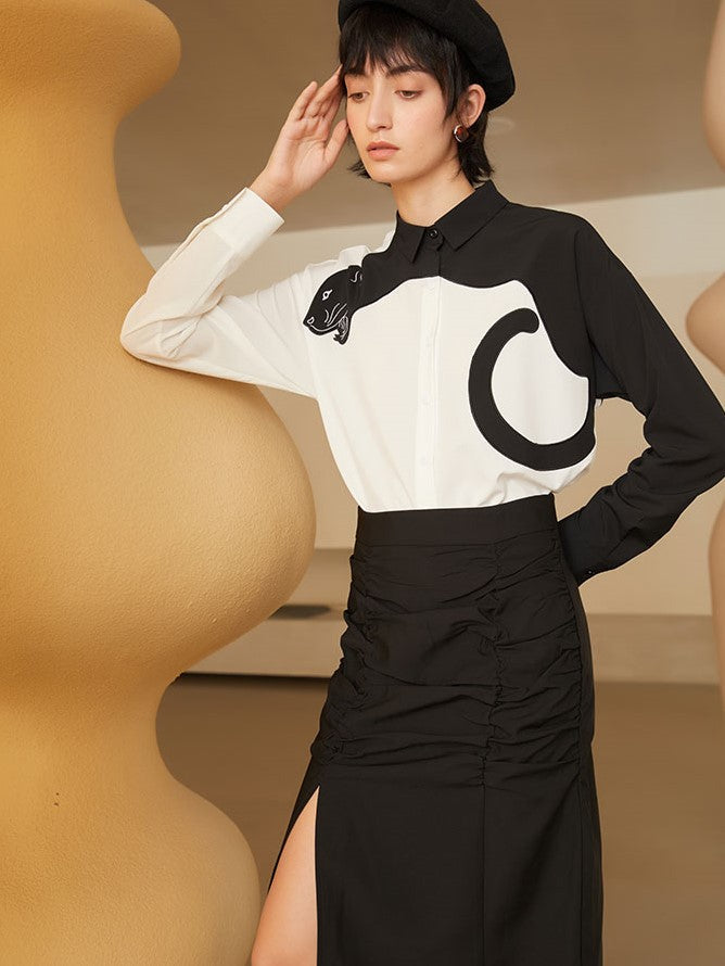 Panther Grace Embroidered Blouse for Women - gallery