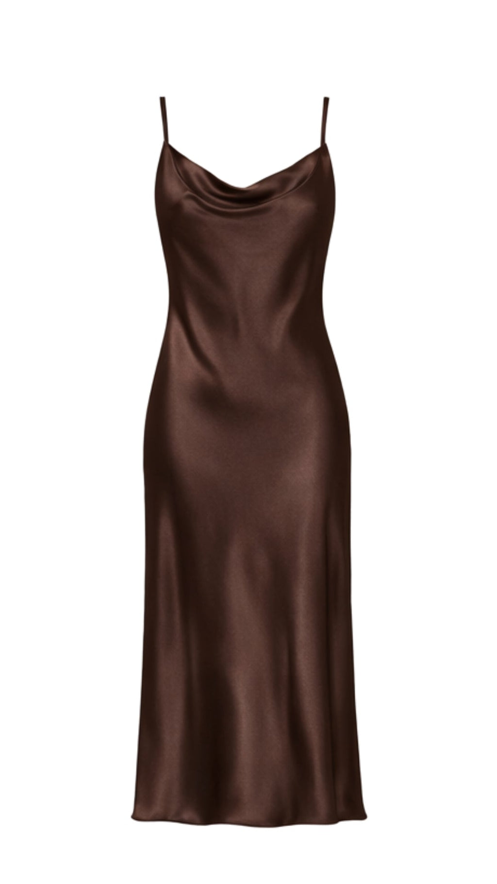 Iris Satin Dress - Espresso - gallery