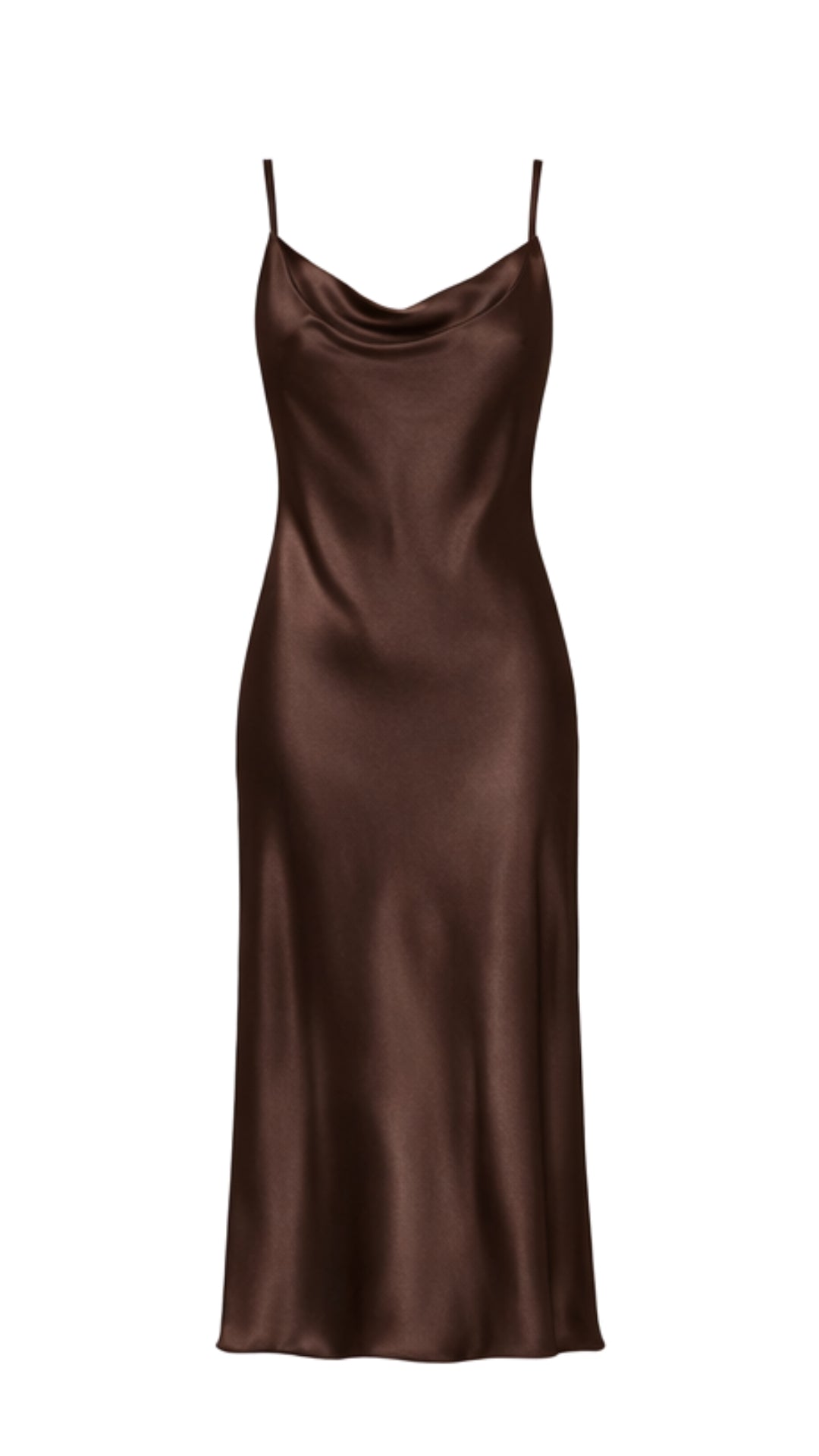 Iris Satin Dress - Espresso - gallery