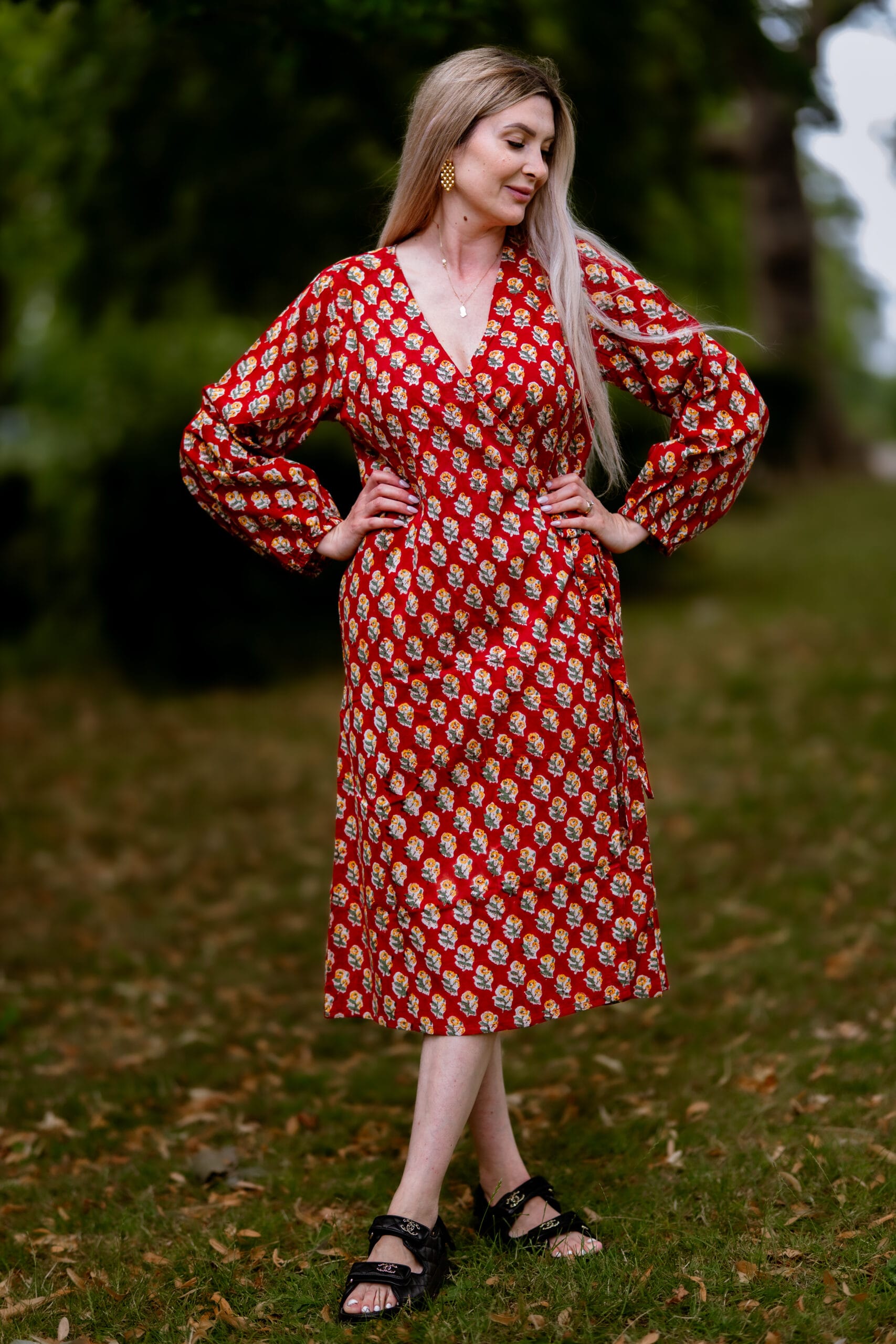 Ruby Bloom Organic Cotton Wrap Dress for Women - gallery