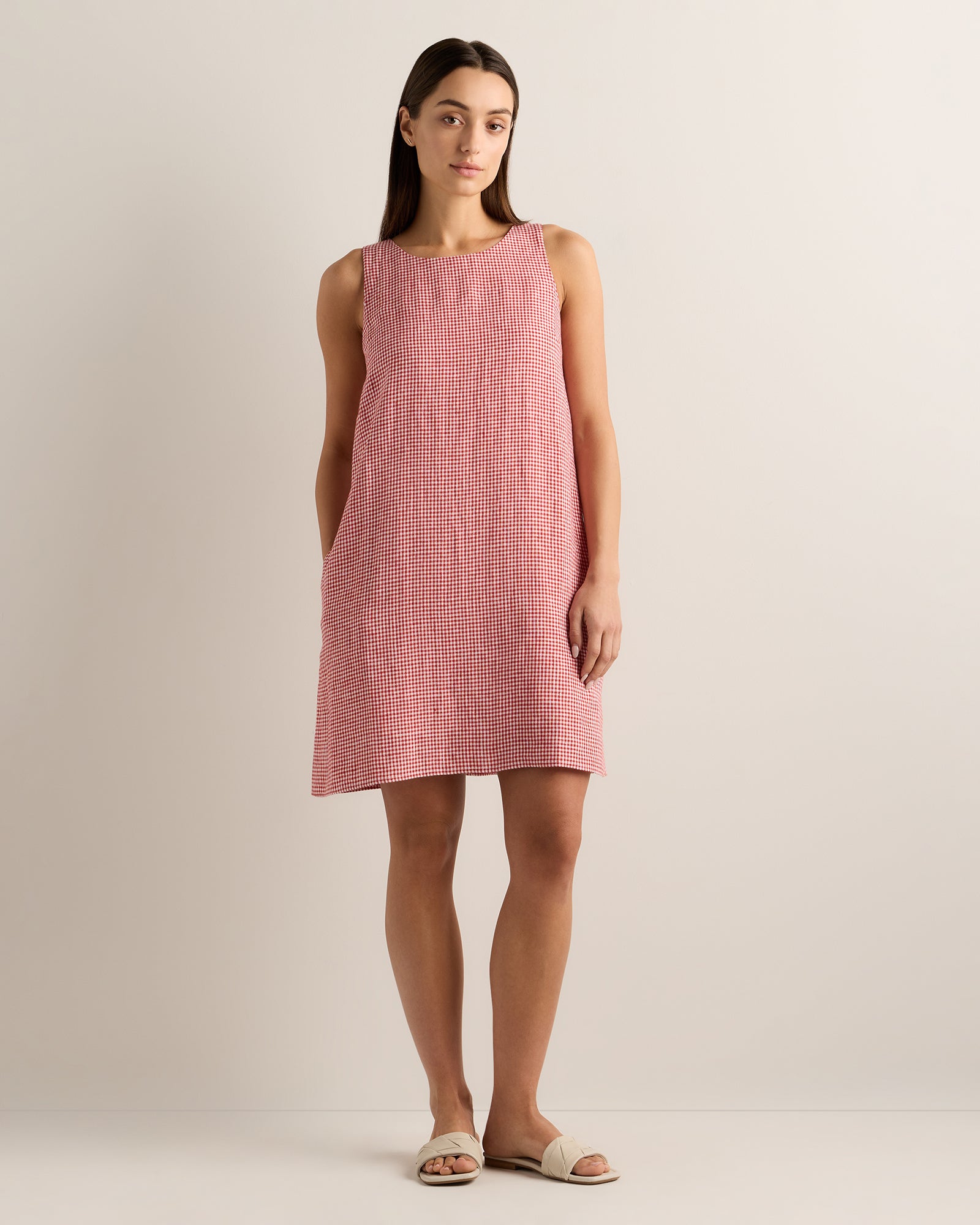 European Linen Tank Mini Dress for Women