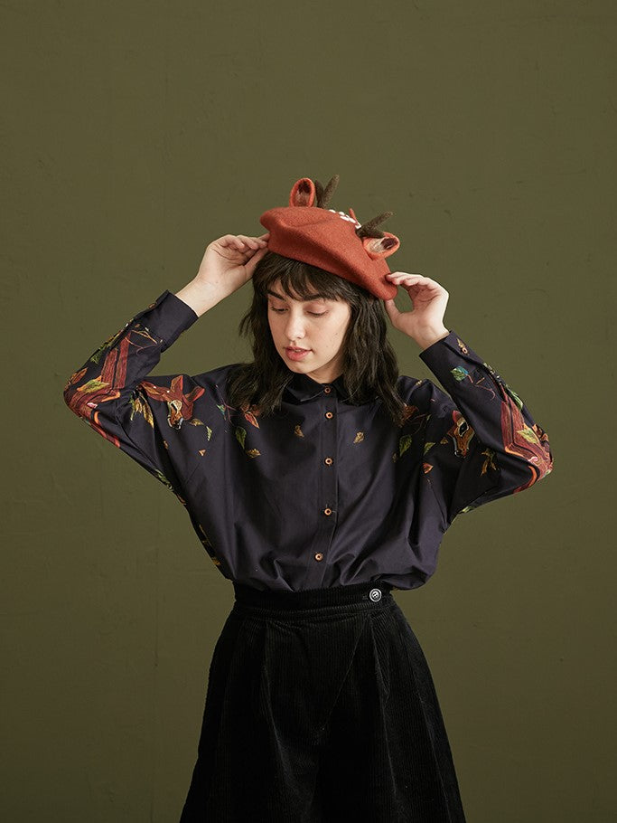 Enchanted Forest Deer Embroidered Blouse for Women - gallery