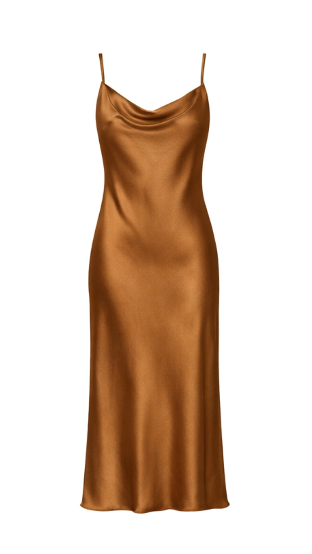 Iris Satin Dress - Caramel - gallery