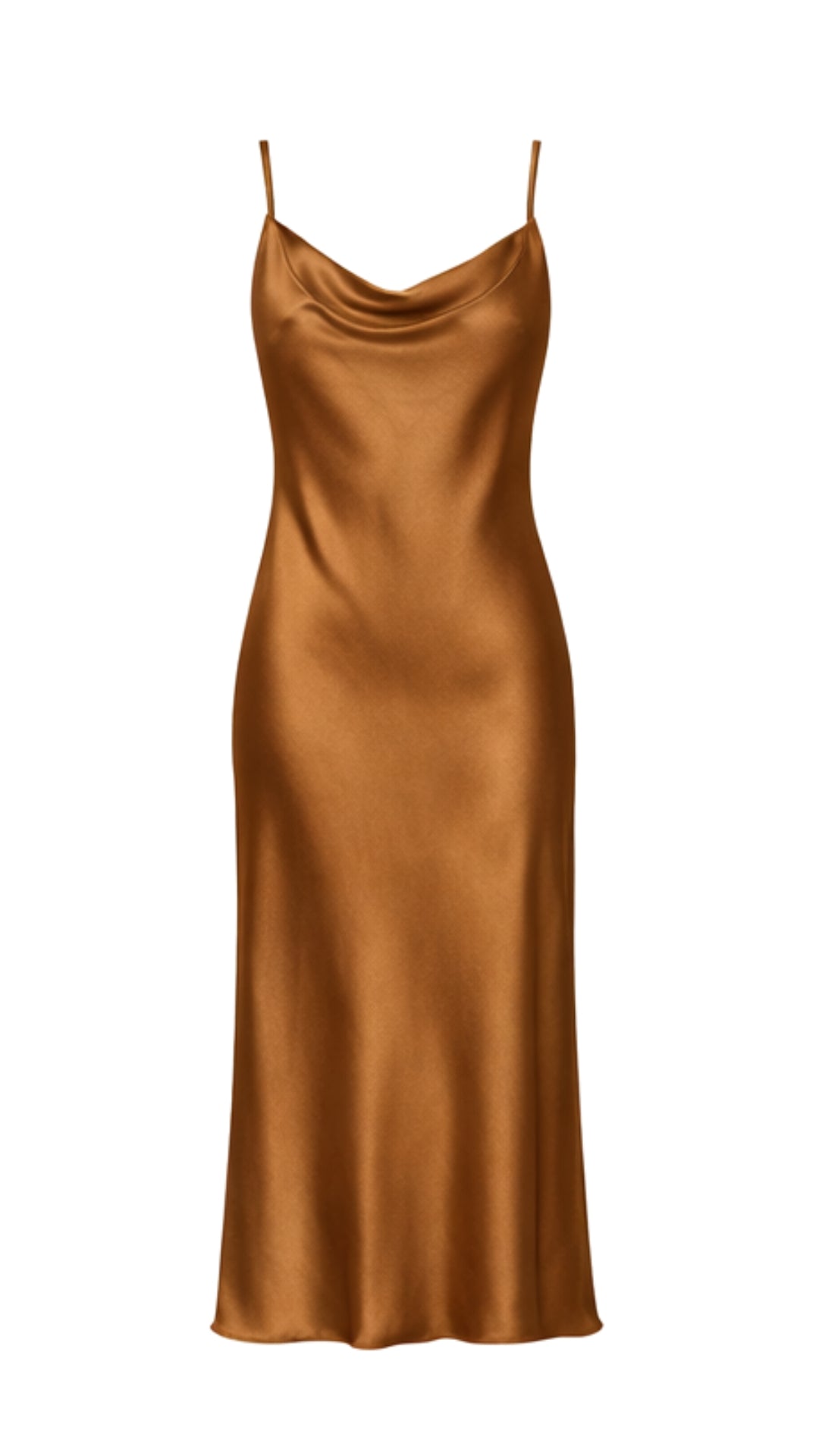 Iris Satin Dress - Caramel - gallery