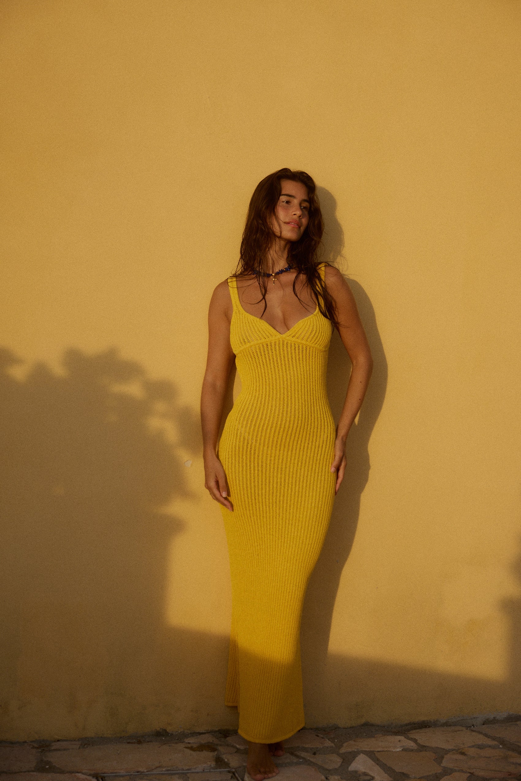 Bari Crochet Maxi Dress in Zafferano for Women - gallery