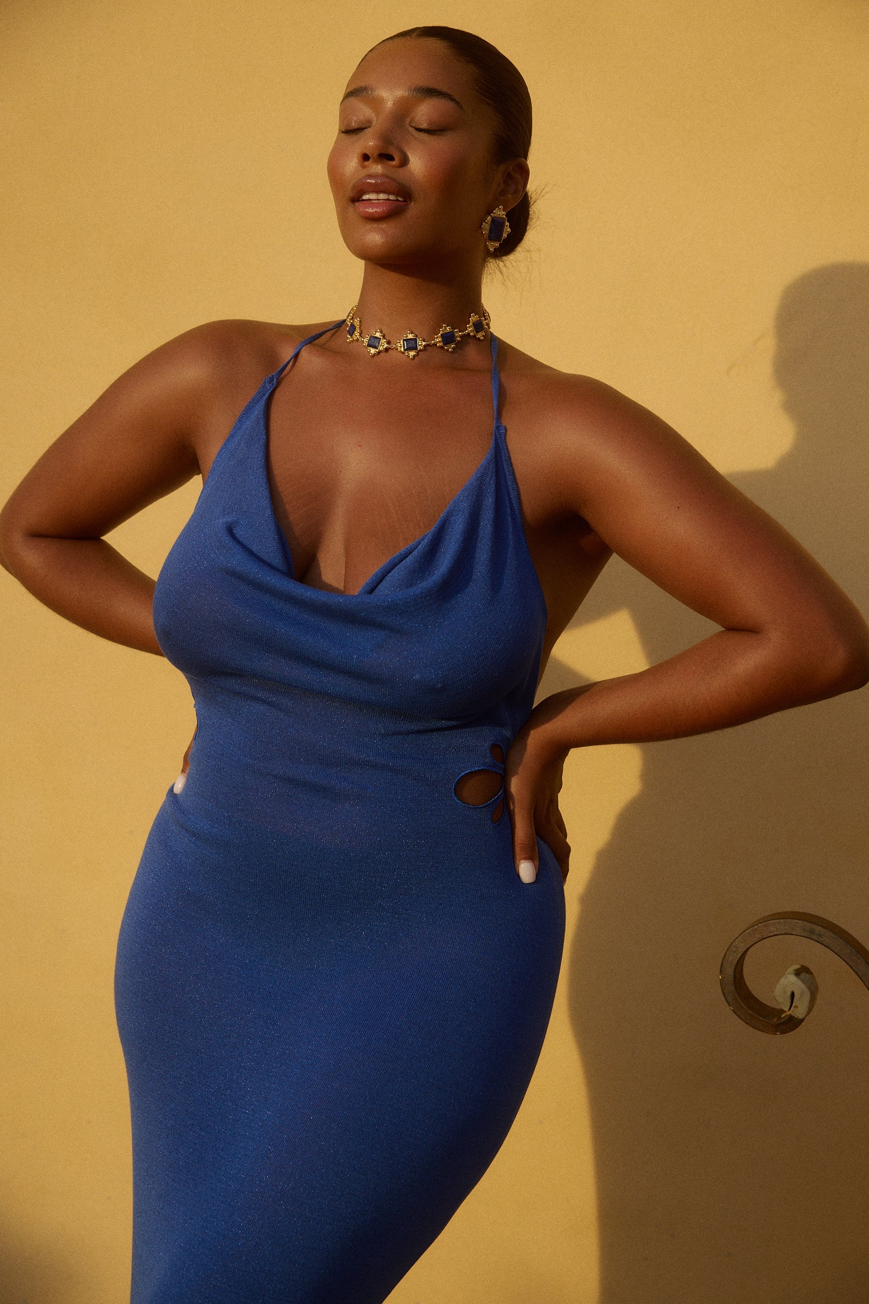 Como Knit Maxi Dress in Royale for Women - gallery