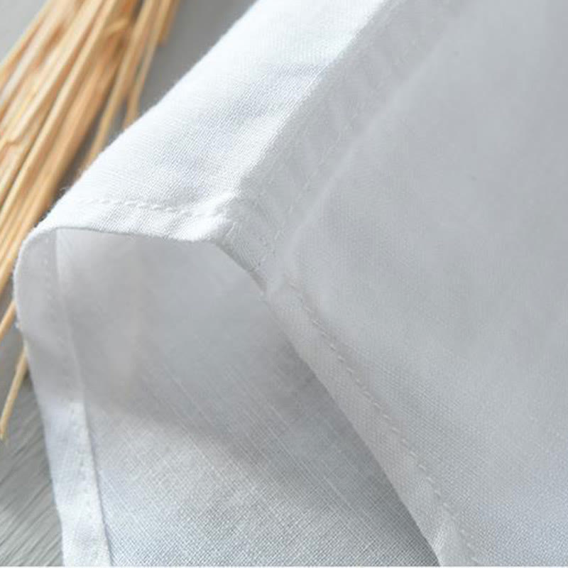 Simple Style Short Sleeve Cotton Linen Shirt for Men - gallery