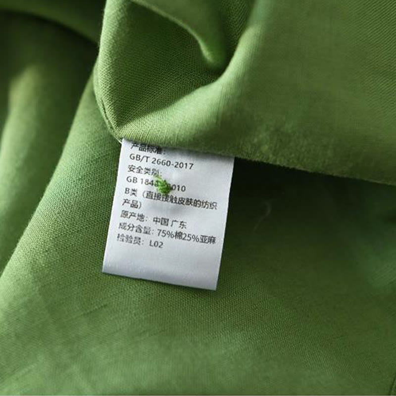 Simple Style Short Sleeve Cotton Linen Shirt for Men - gallery