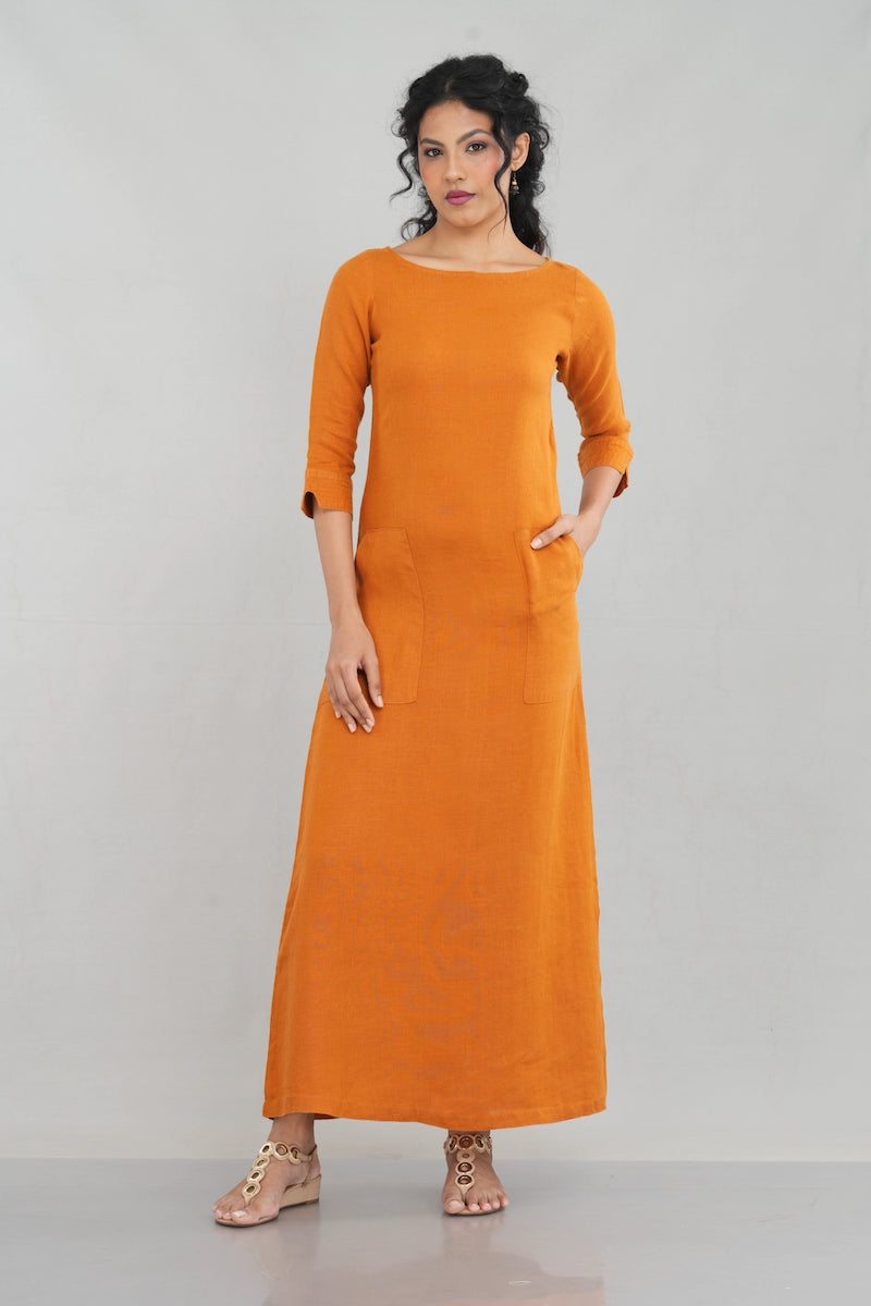 Timeless Long Sleeve Linen Maxi Dress for Women