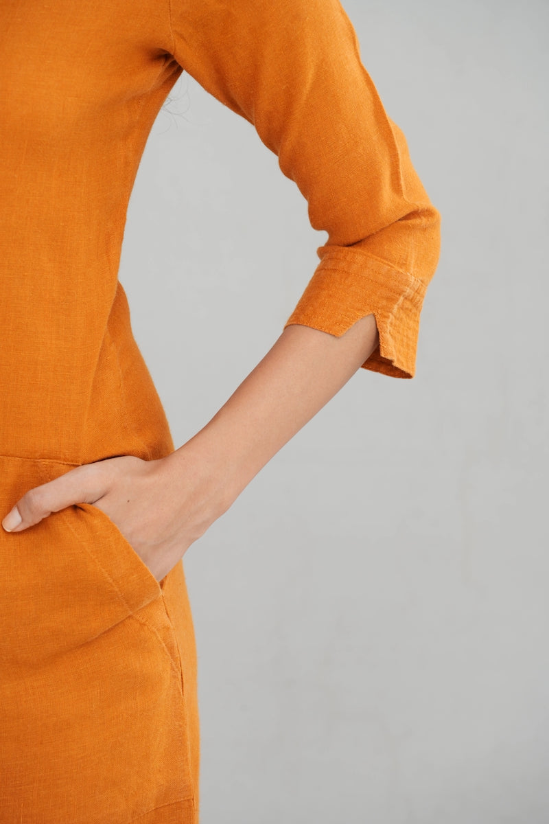 Timeless Long Sleeve Linen Maxi Dress for Women - gallery