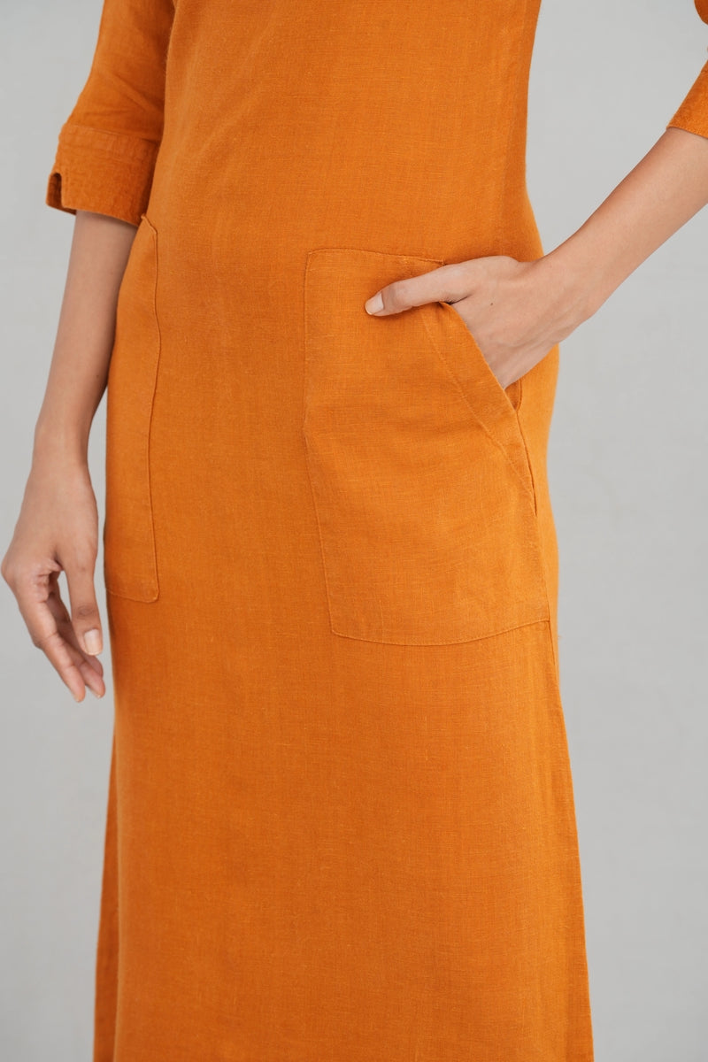 Timeless Long Sleeve Linen Maxi Dress for Women - gallery