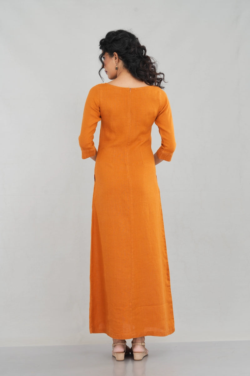 Timeless Long Sleeve Linen Maxi Dress for Women - gallery