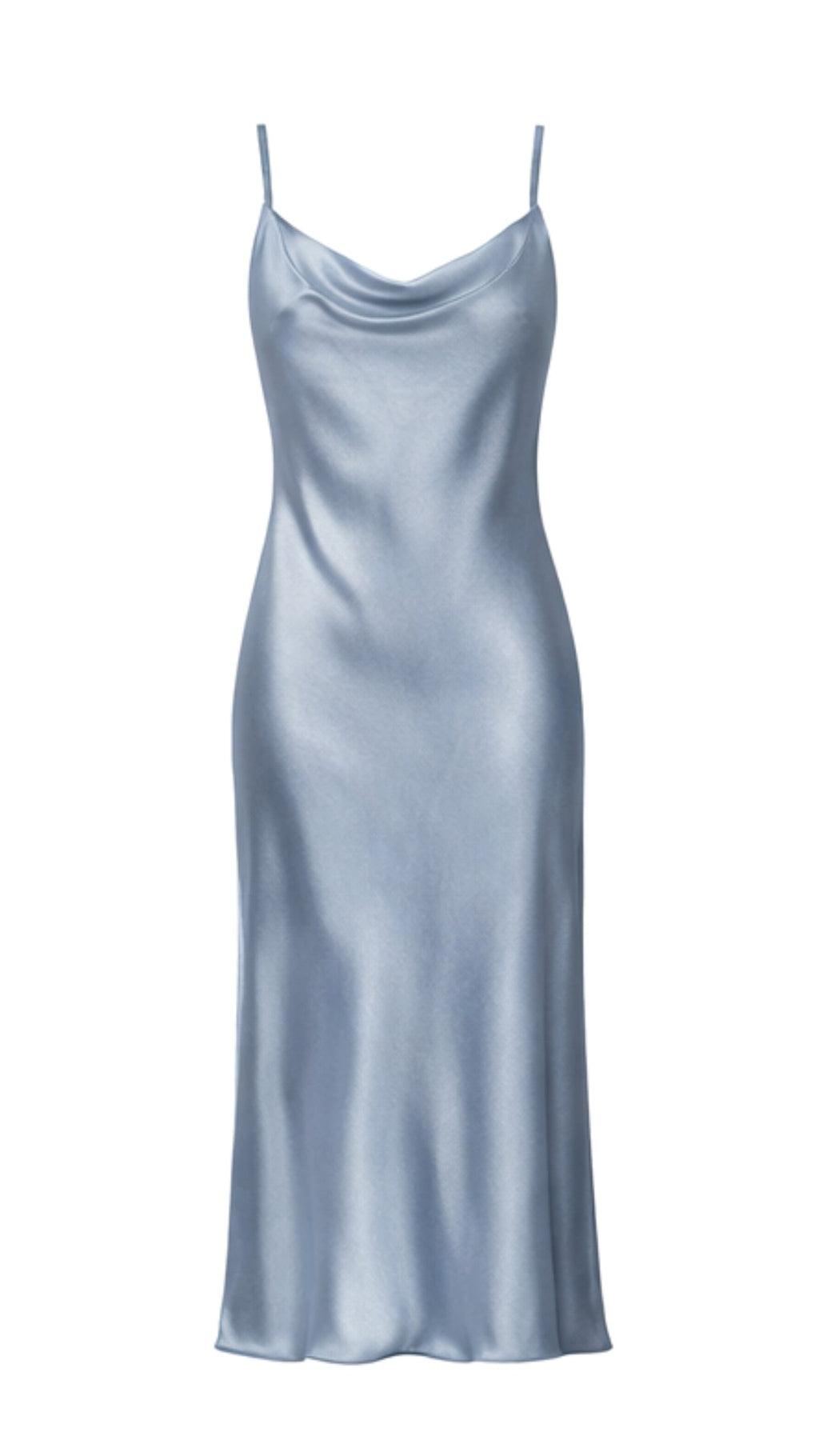 Iris Satin Dress - Sky Blue - gallery