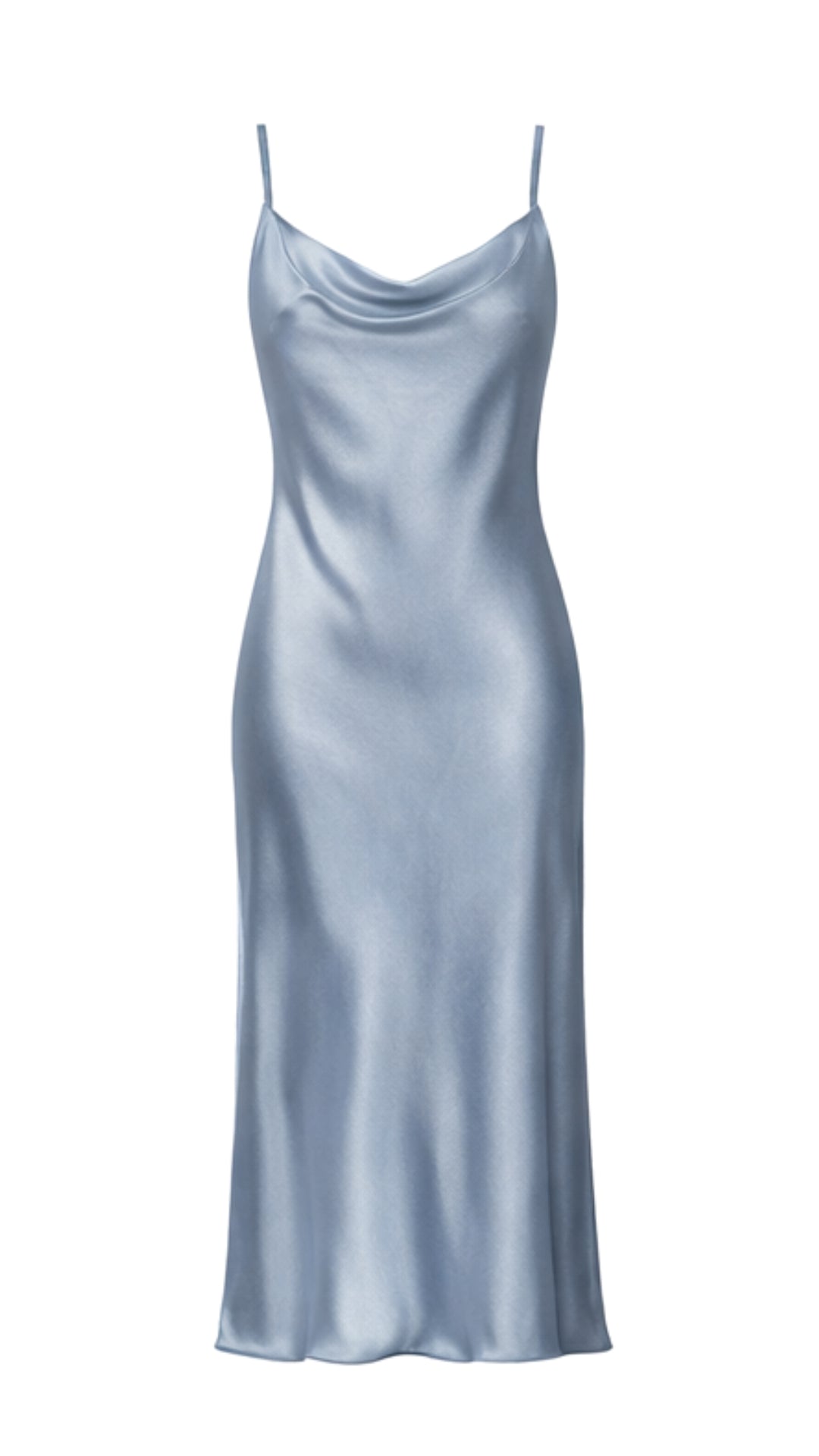 Iris Satin Dress - Sky Blue - gallery