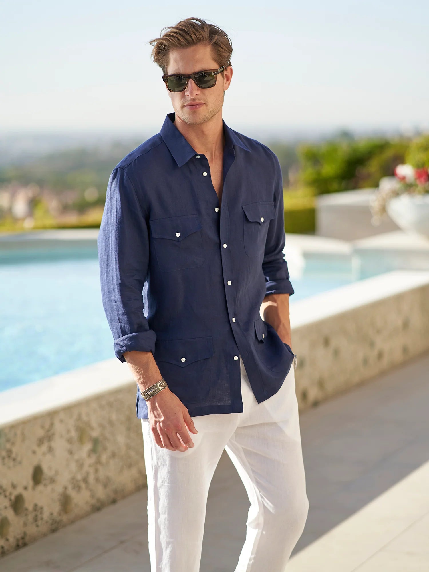 Linen Safari Shirt for Men - gallery