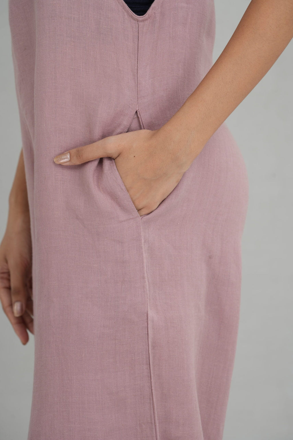 Wide Linen Jumpsuit with Shoulder Straps for Women - gallery
