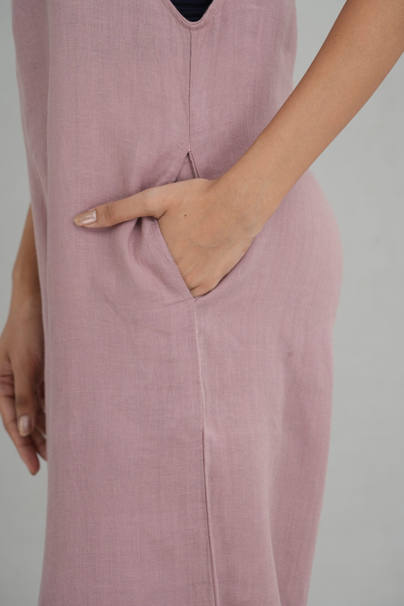 Wide Linen Jumpsuit with Shoulder Straps for Women - gallery