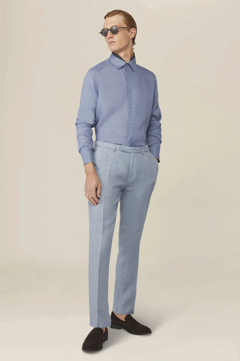 Classic Collar Pure Linen Shirt — Multi-Colour for Men — gallery