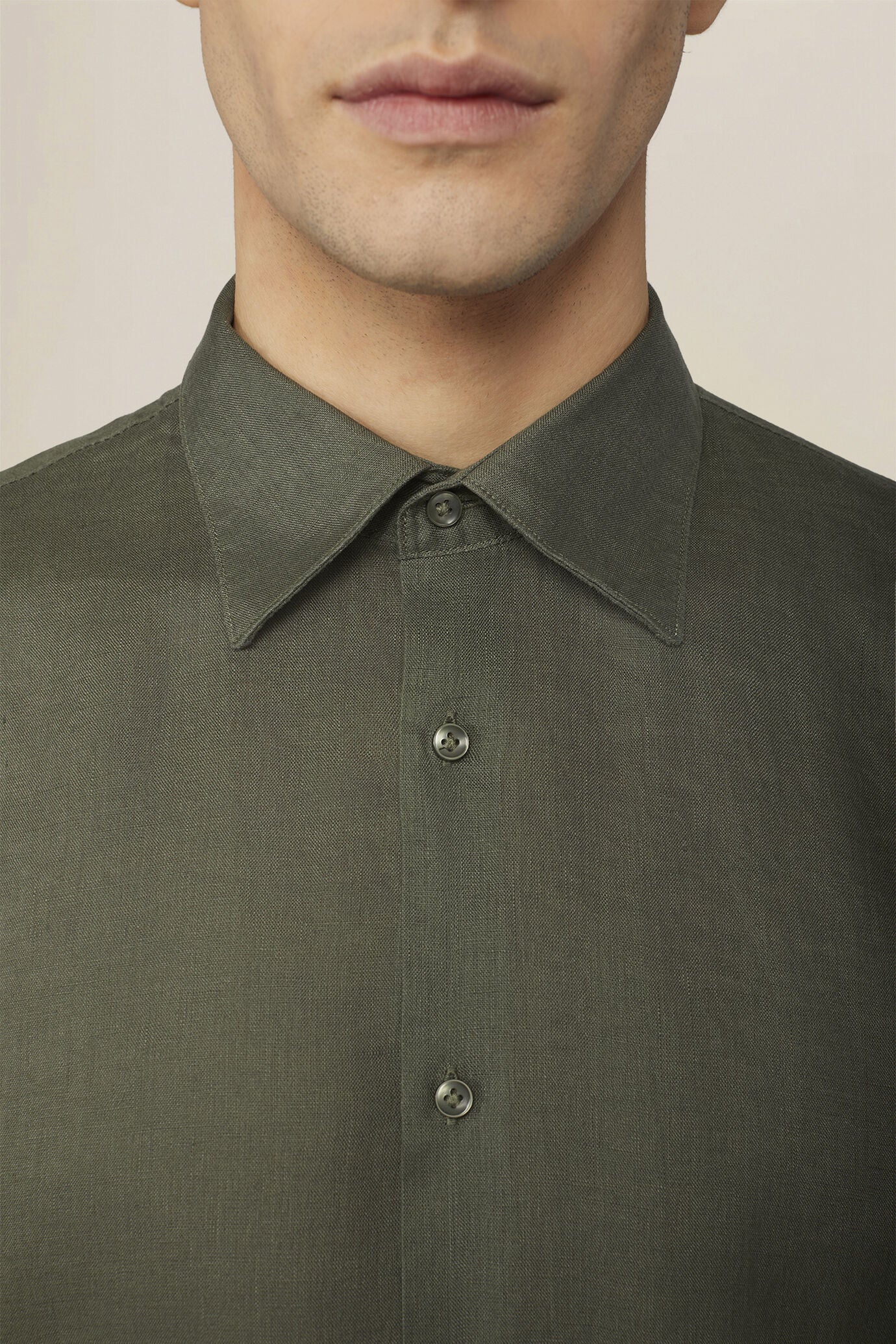 Classic Collar Pure Linen Shirt — Multi-Colour for Men — gallery