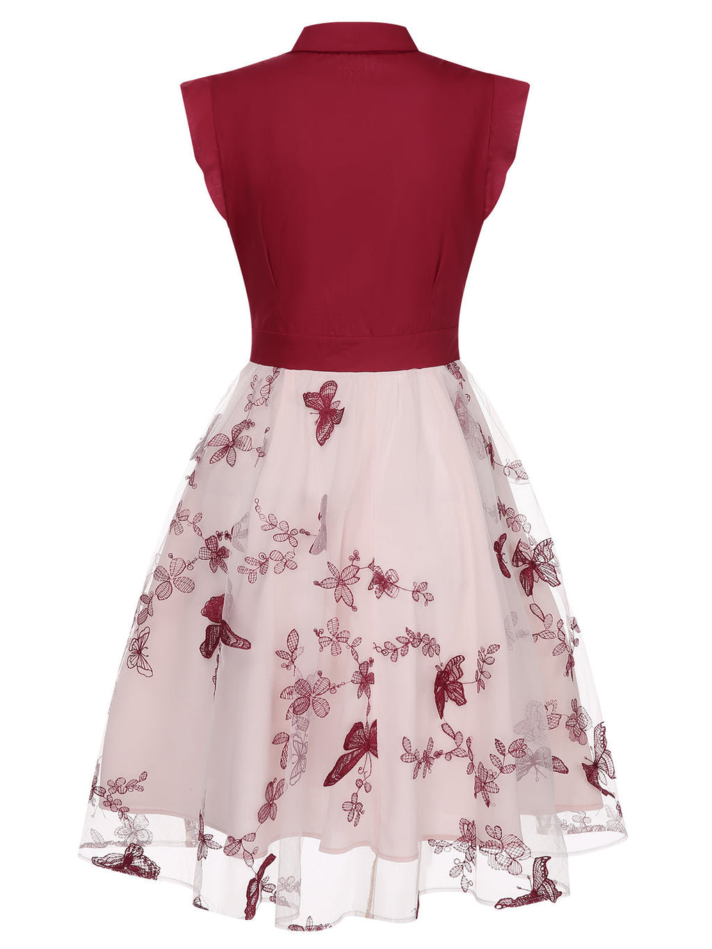 Black Butterfly Patchwork Vintage Dress for Women - gallery