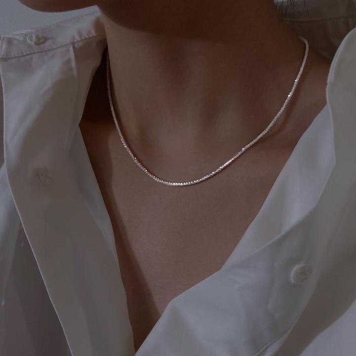 Women's Silver Double Chain Celestial Necklace