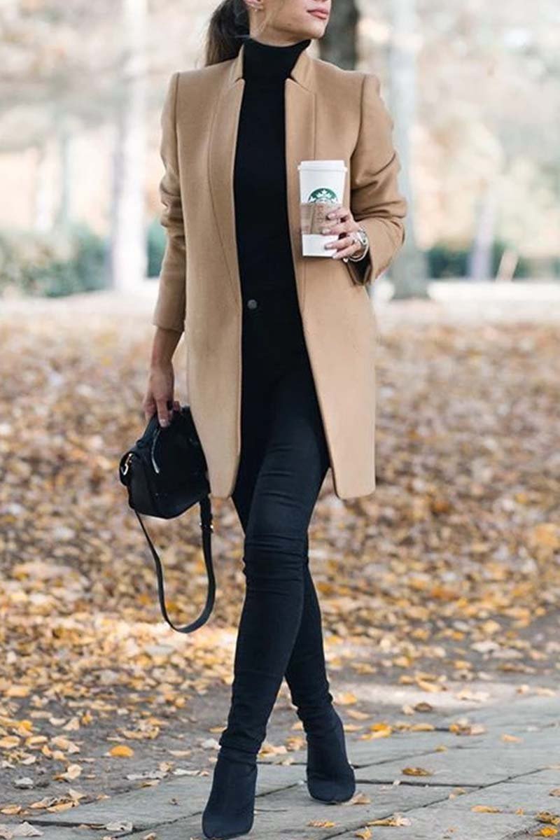 Stylish Stand-Up Collar Jacket