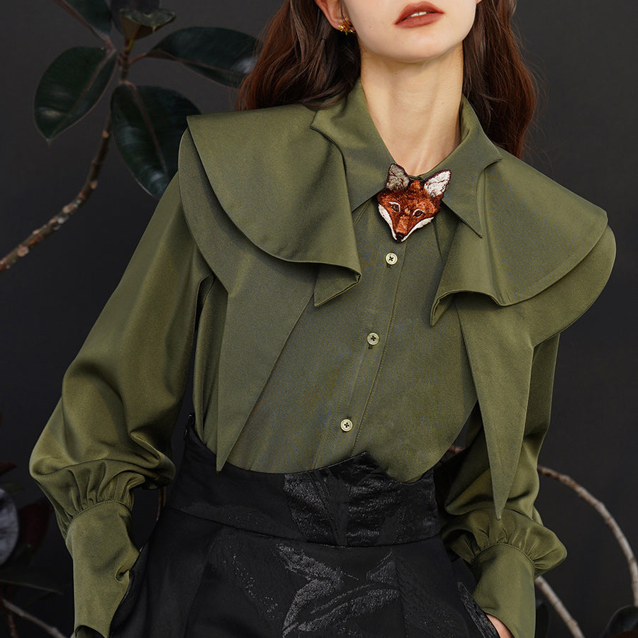 Fox Charm Ruffle Blouse for Women - gallery