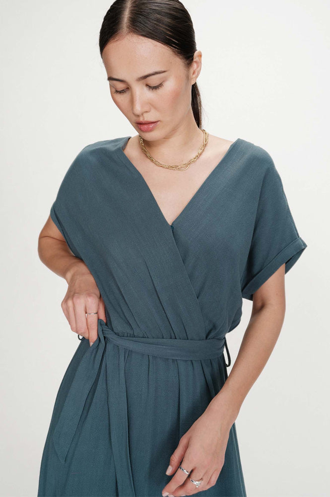 Pollen Emerald Wrap Dress