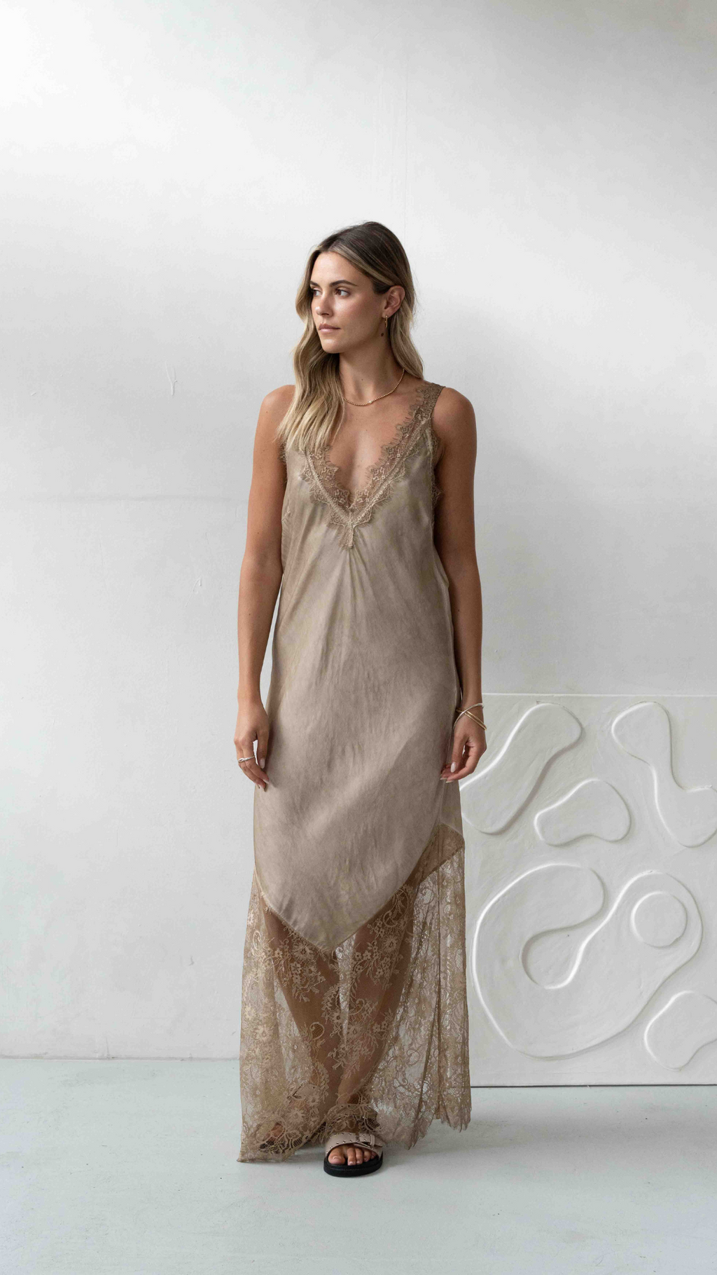 Solange Slip Dress - Sand - gallery