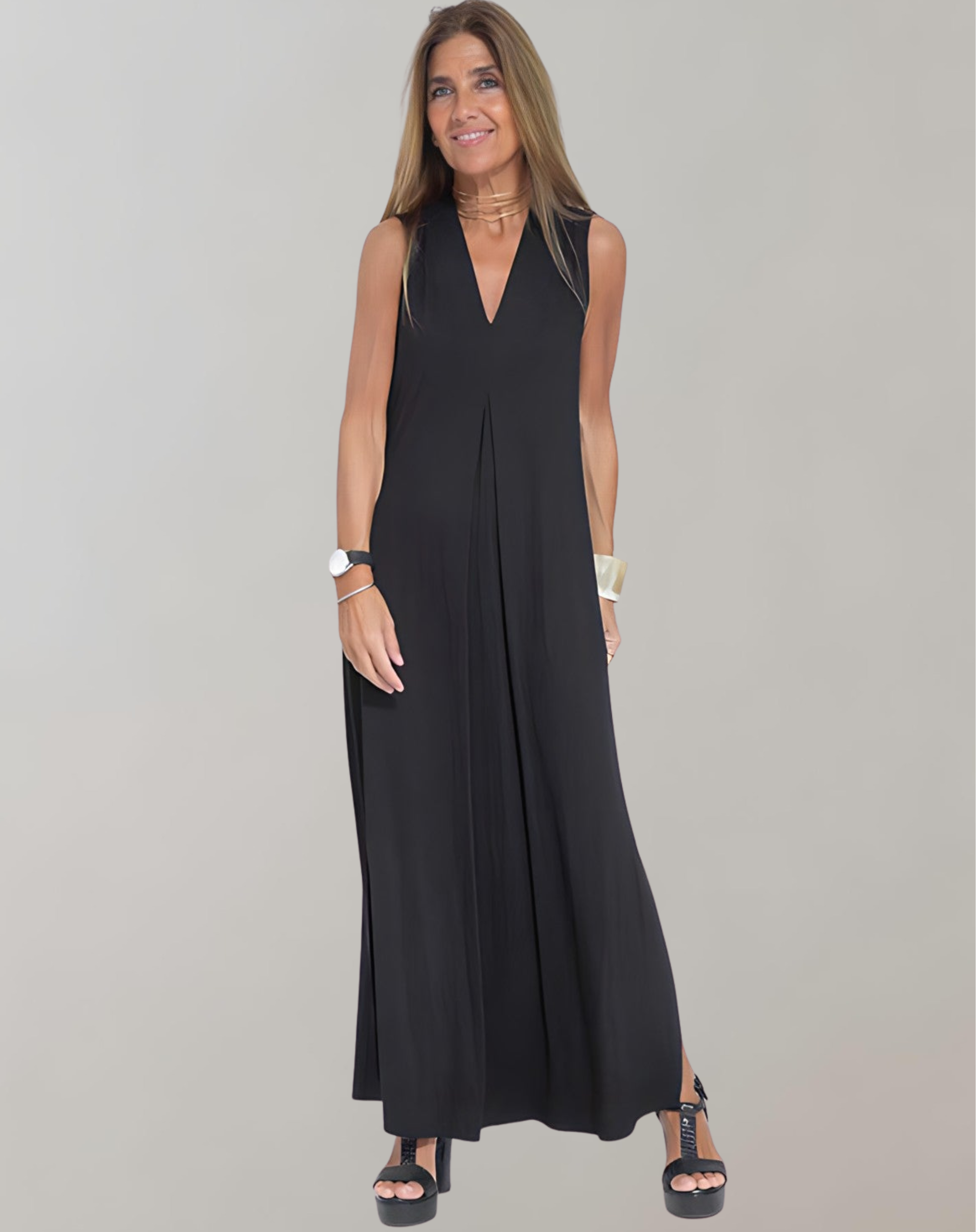 Stylish V-Neck Shift Dress
