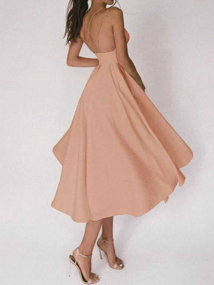 Stylish V-Neck Strappy Dress
