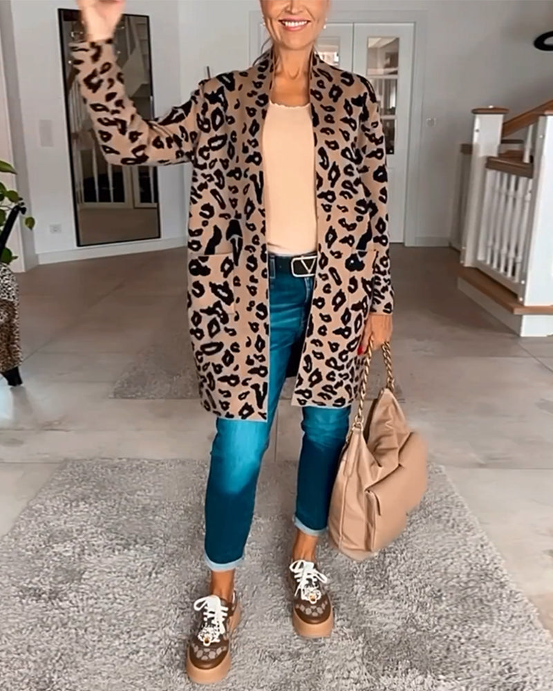 Animal Print Cardigan in Leopard Design