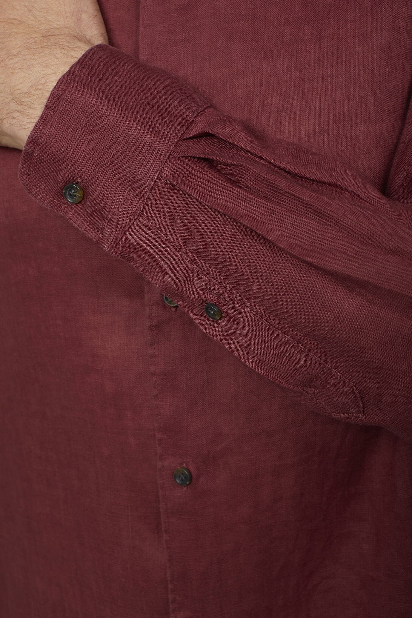 Korean Collar Pure Linen Comfort Shirt for Men — gallery