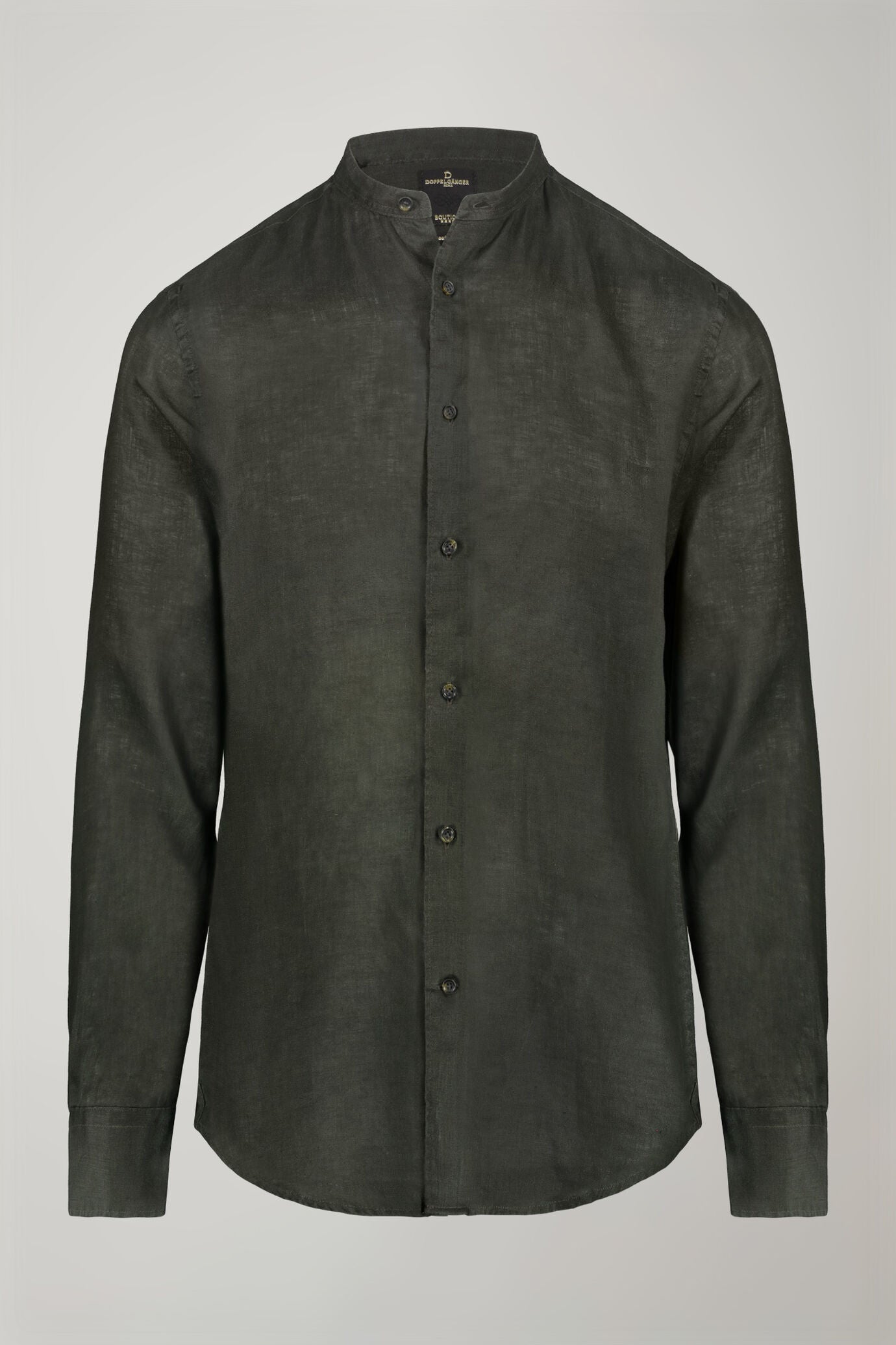 Korean Collar Pure Linen Comfort Shirt for Men — gallery