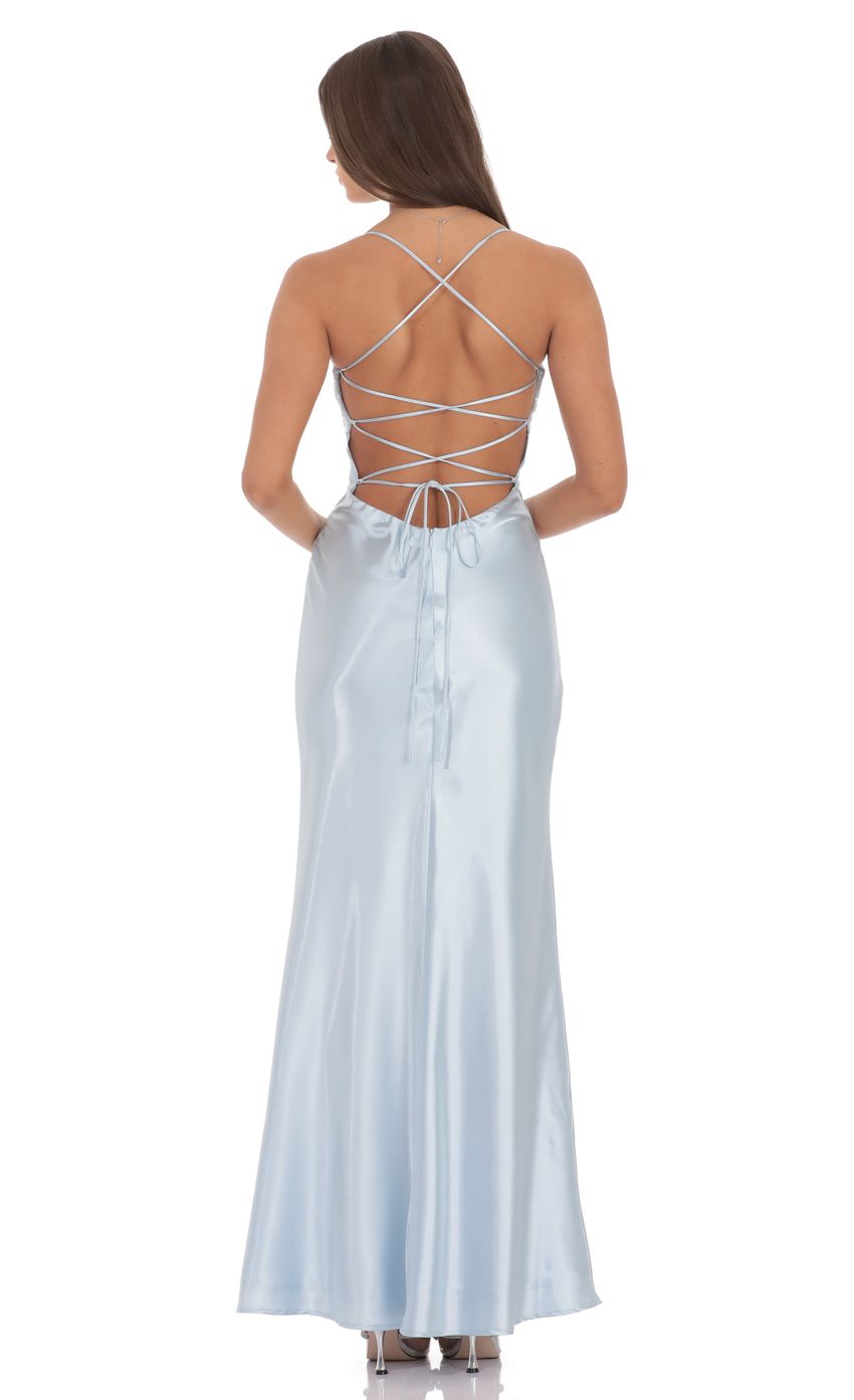 Sequin Bust Satin Maxi Dress for Women - detail