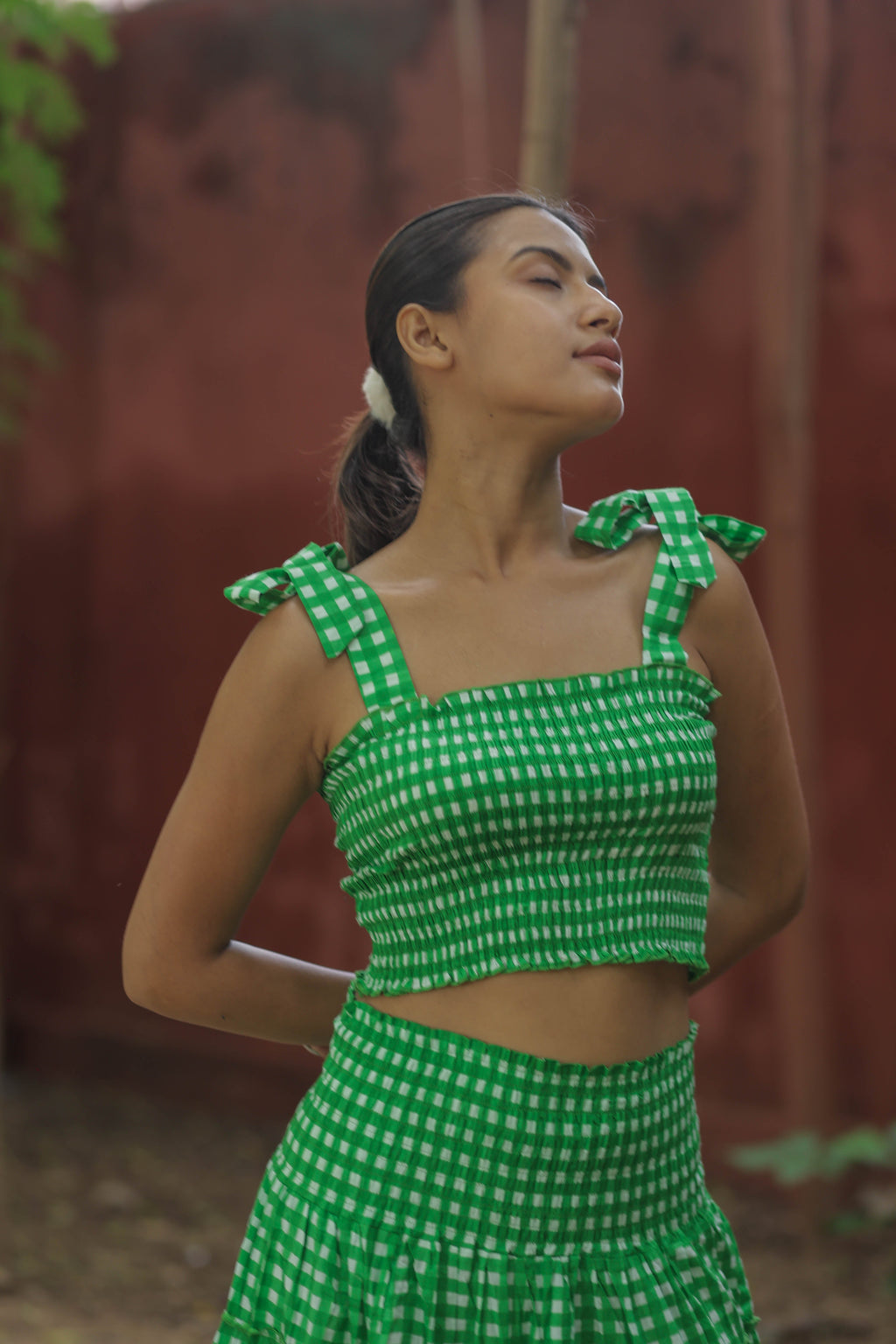 Cotton Boho Crop Top and Skirt Set for Women — Indian Block Print - gallery