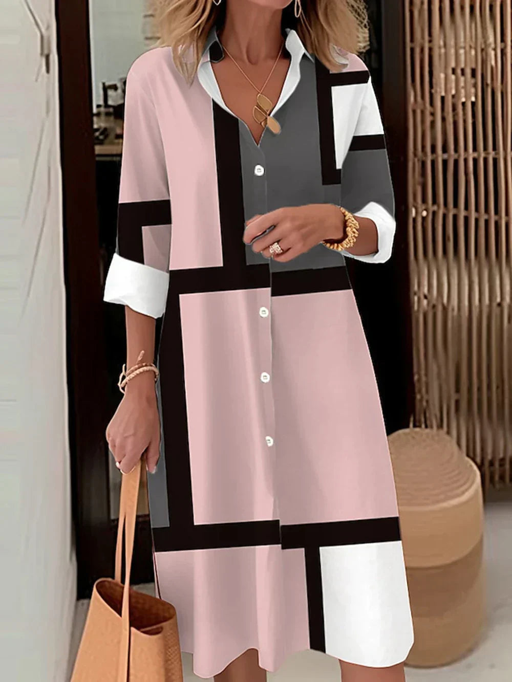 Elegant Chic Button-Up Dress