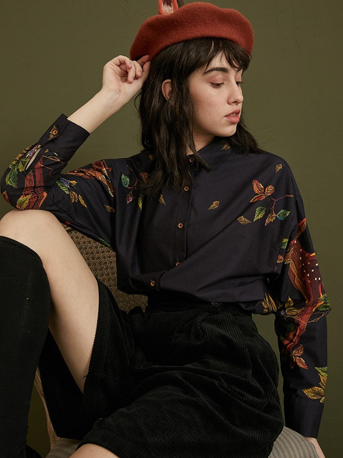 Enchanted Forest Deer Embroidered Blouse for Women - gallery