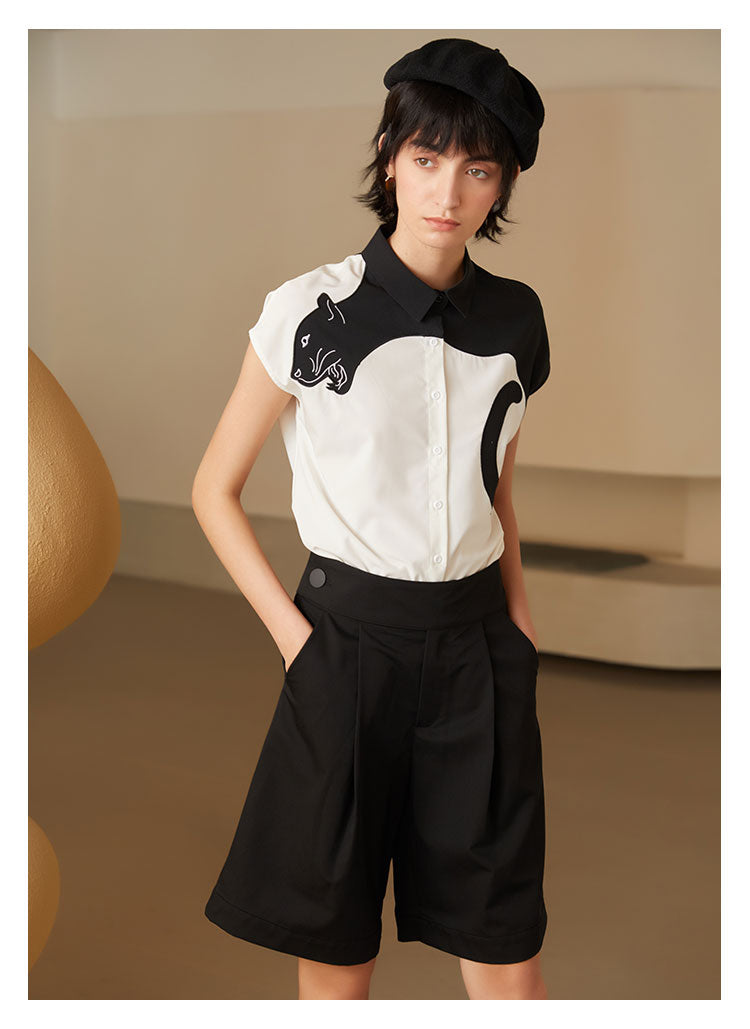 Panther Grace Embroidered Blouse for Women - gallery