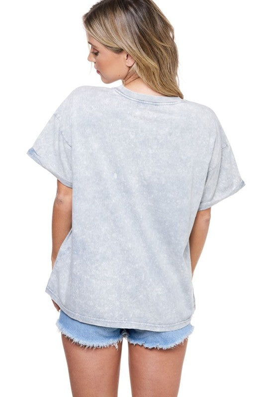 Bloom T-Shirt \ Grey Denim for Women - gallery