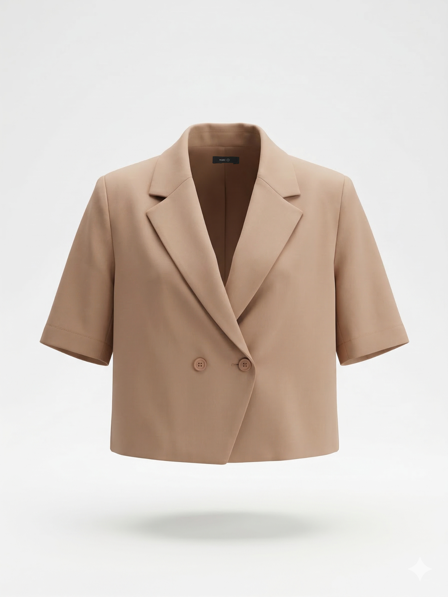 Cropped Short-Sleeve Button Blazer for Women - gallery
