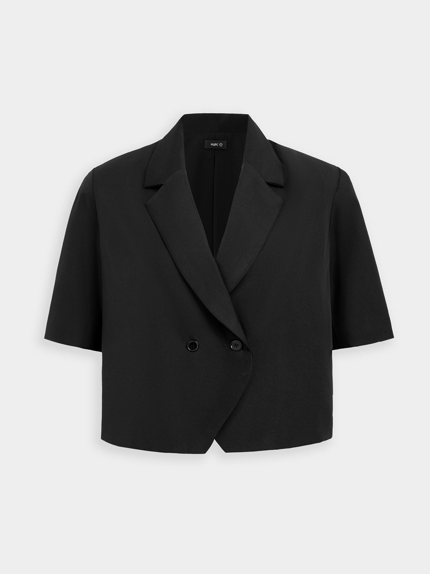 Cropped Short-Sleeve Button Blazer for Women - gallery