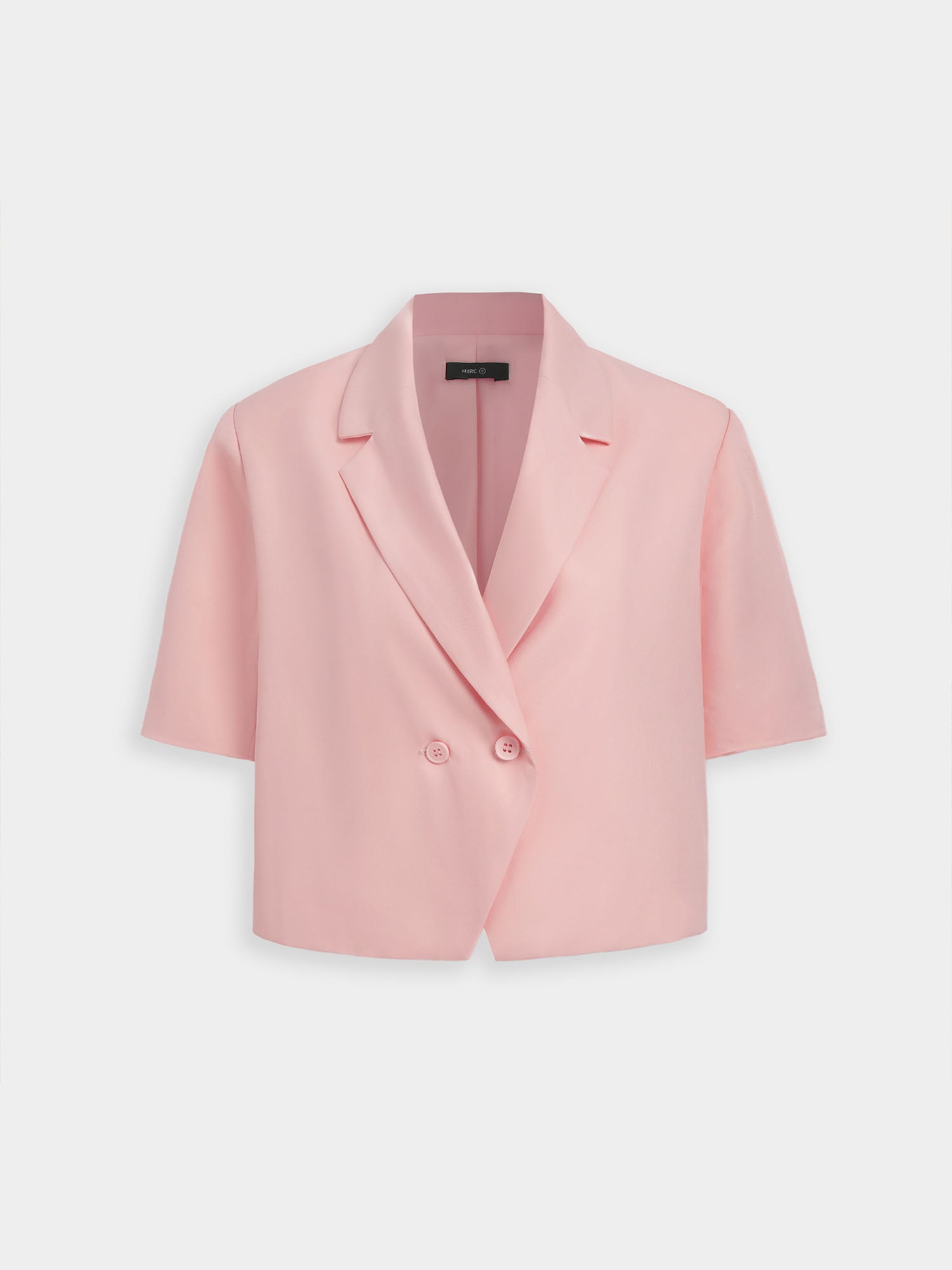 Cropped Short-Sleeve Button Blazer for Women - gallery