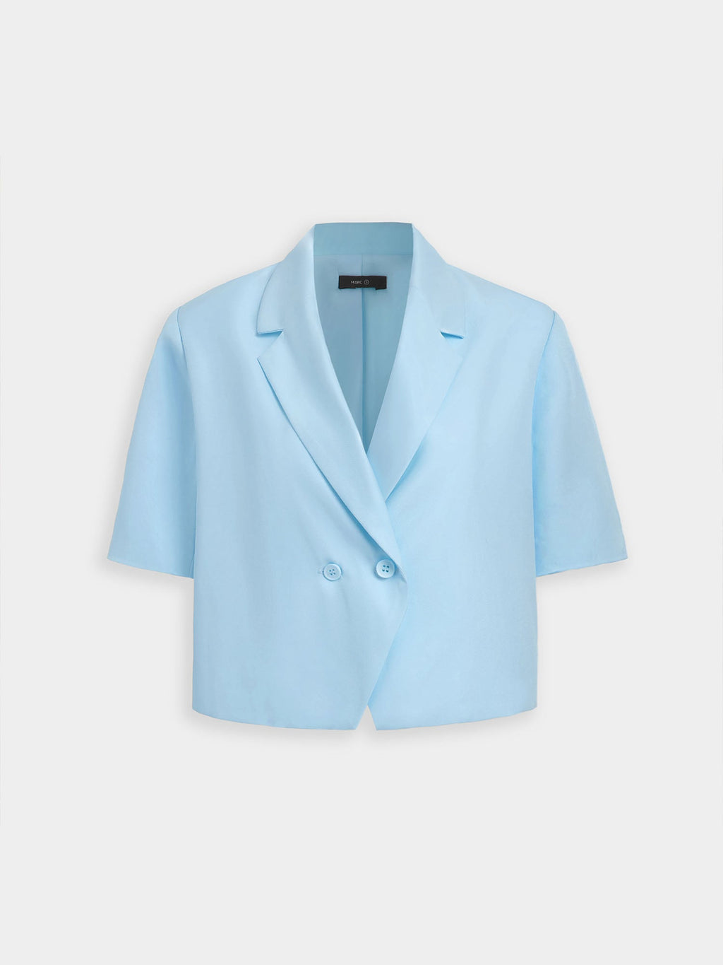 Cropped Short-Sleeve Button Blazer for Women - gallery