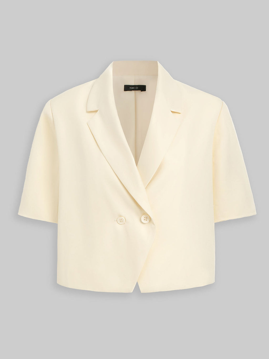 Cropped Short-Sleeve Button Blazer for Women - gallery
