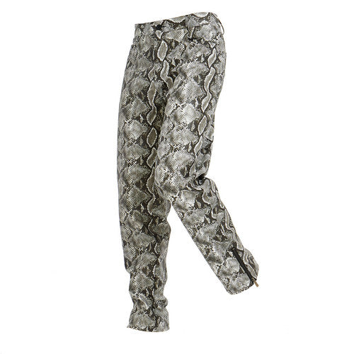 Snakeskin Pattern Leather Pants Trousers for Men