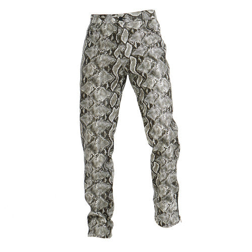 Snakeskin Pattern Leather Pants Trousers for Men - gallery