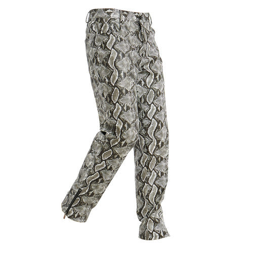 Snakeskin Pattern Leather Pants Trousers for Men - gallery
