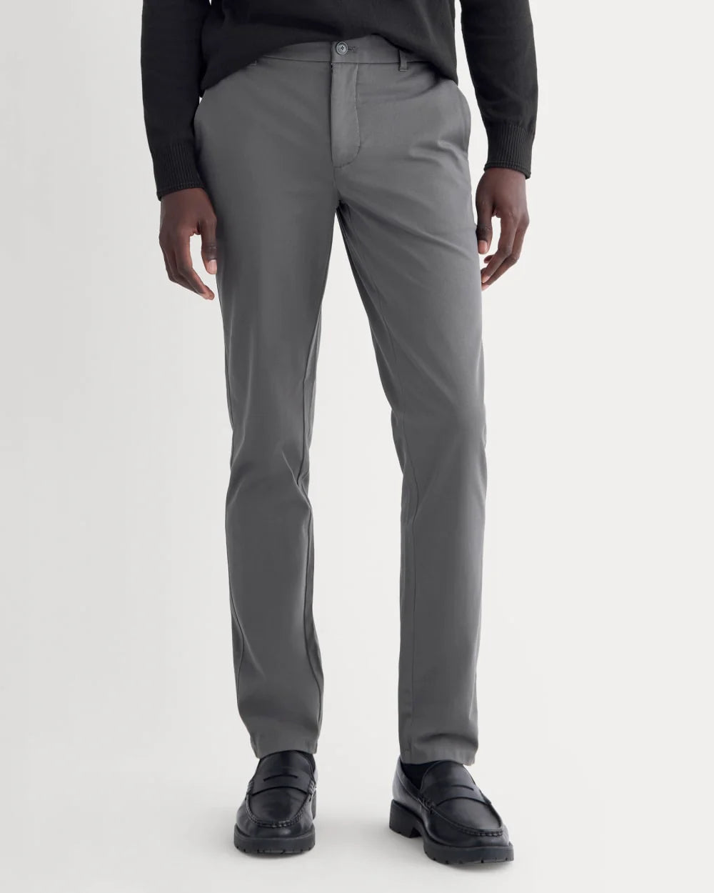Slate Grey Slim Performance Chino Trousers for Men - gallery