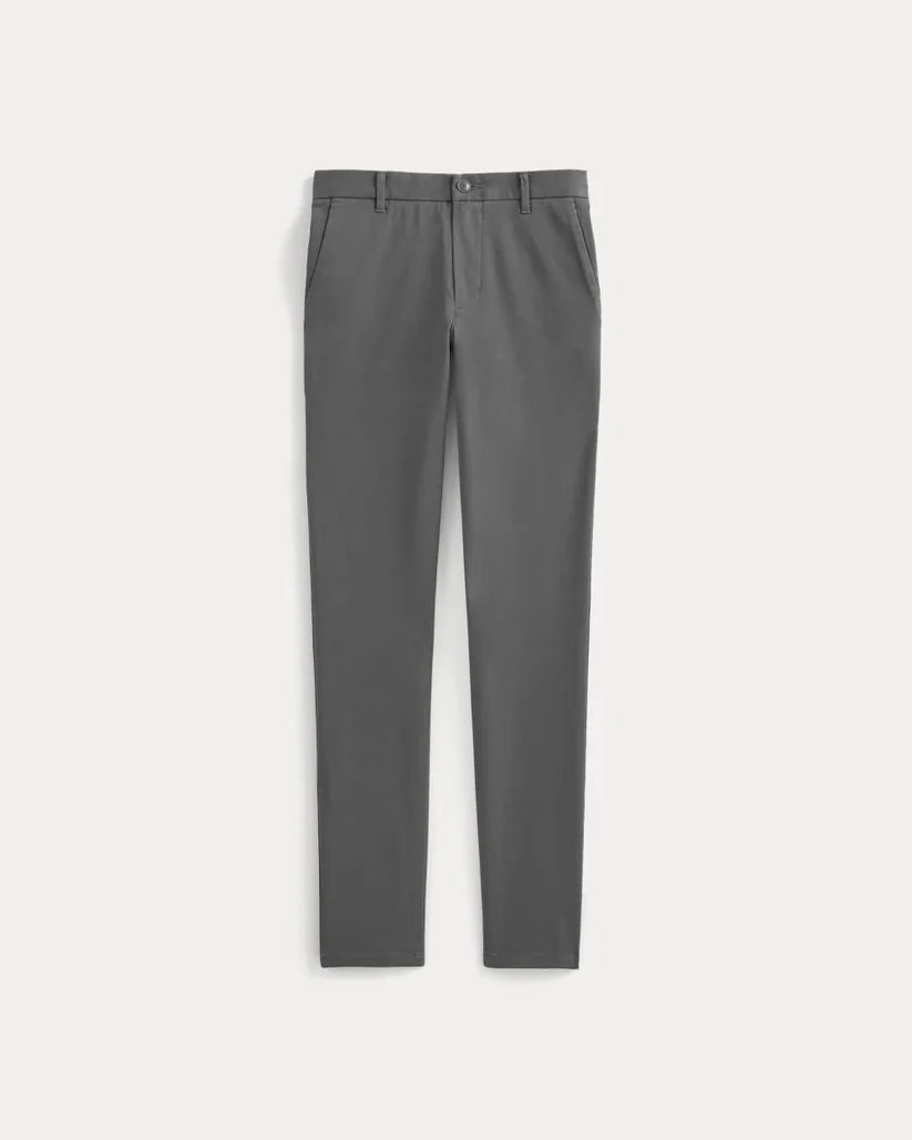 Slate Grey Slim Performance Chino Trousers for Men - gallery